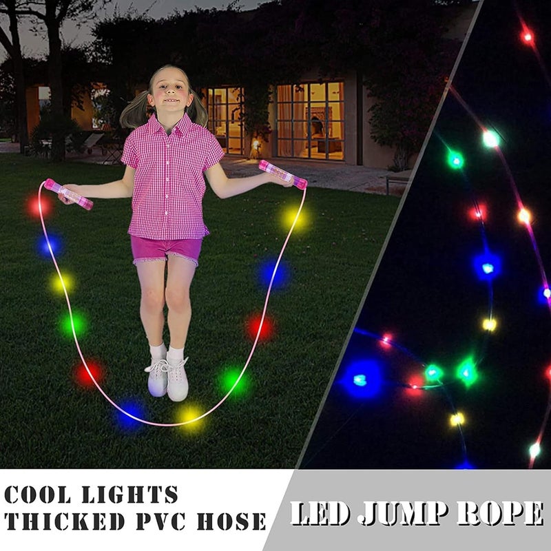 Ynanimery Light Up Jump Rope, LED Jump Rope for Kids Girls Women Jumping Fitness, Tangle-Free Jumping Rope with Adjustable Size & Colorful Lights,Glow in The Dark Party Supplies Outdoor Indoor Exercise - Image 3